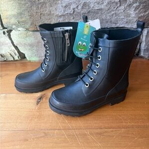 NWT Kid’s Western Chief Black Rubber Combat/Rain Boots size 11